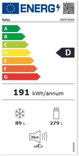 Etiqueta de Eficiencia Energética - 3KFD765AI