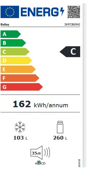 Etiqueta de Eficiencia Energética - 3KFC869AI