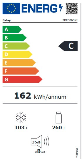 Etiqueta de Eficiencia Energética - 3KFC869NI