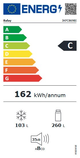 Etiqueta de Eficiencia Energética - 3KFC869BI