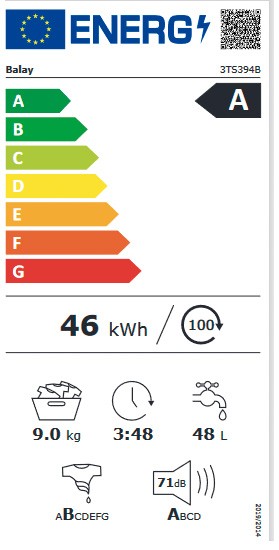 Etiqueta de Eficiencia Energética - 3TS394B
