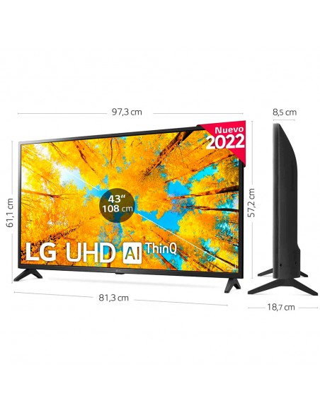 TV LED - LG 43UQ75006LF, 43 pulgadas,...