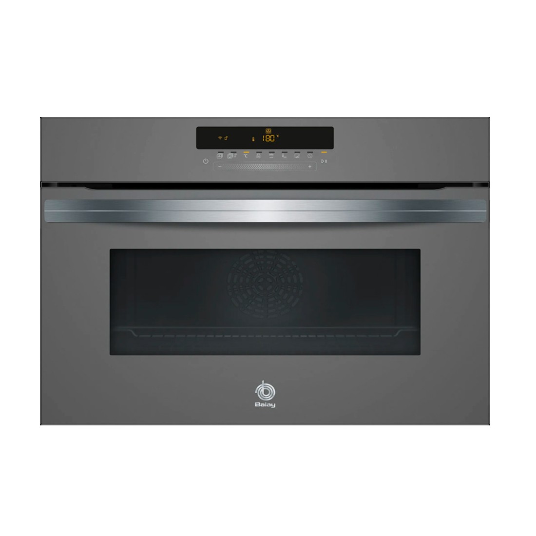 Horno alto 45 cm Balay 3CB5878B6, Cristal blanco, 47 L,  Pirolítico+Hidrolítico, A