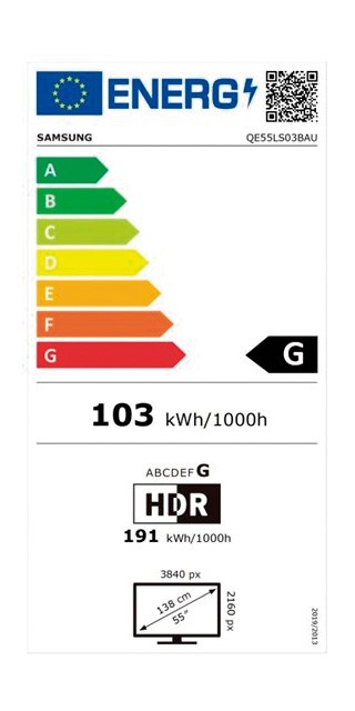 Etiqueta de Eficiencia Energética - QE55LS03BAUXXC