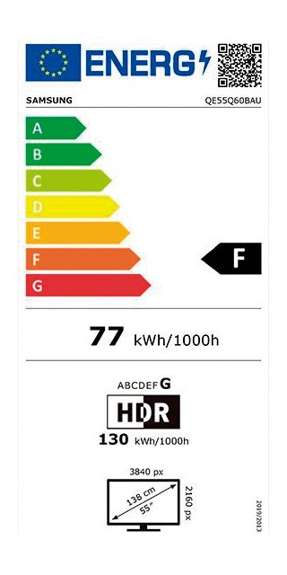 Etiqueta de Eficiencia Energética - QE55Q60B