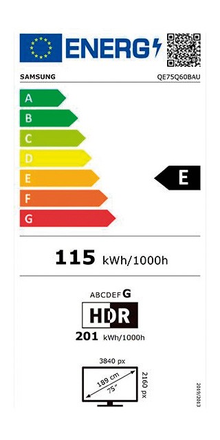 Etiqueta de Eficiencia Energética - QE75Q60B