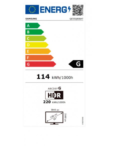 TV QLED - Samsung QE55Q80B, 55...
