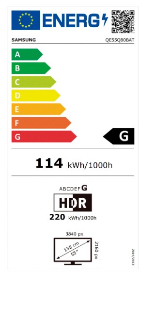 Etiqueta de Eficiencia Energética - QE55Q80B