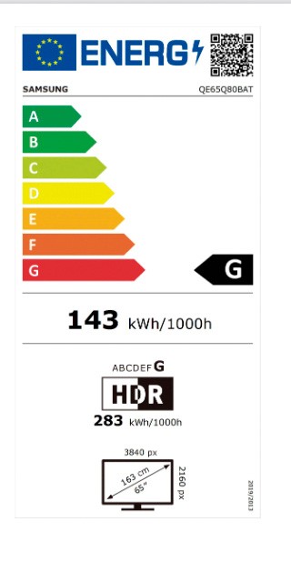 Etiqueta de Eficiencia Energética - QE65Q80B
