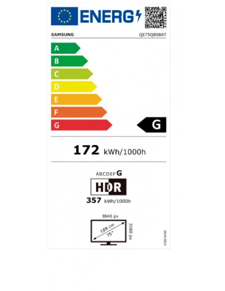 TV QLED - Samsung QE75Q80B, 75...