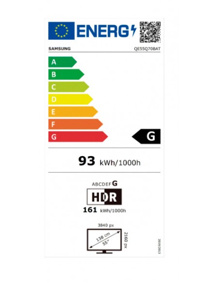 TV QLED - Samsung QE55Q70B, 55...