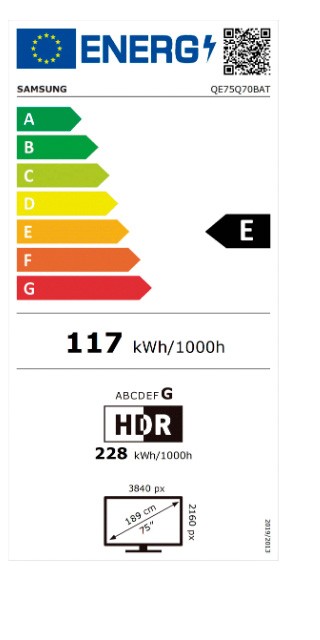 Etiqueta de Eficiencia Energética - QE75Q70B