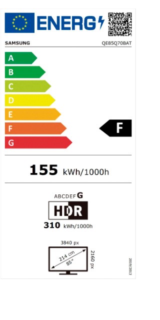 Etiqueta de Eficiencia Energética - QE85Q70B