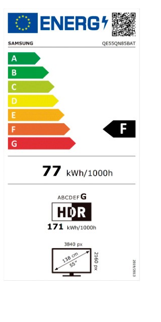 Etiqueta de Eficiencia Energética - QE55QN85B