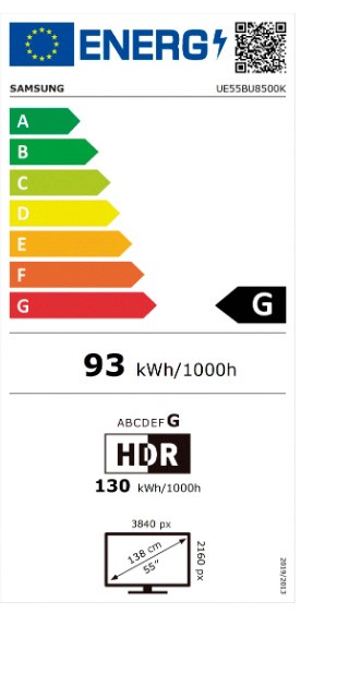Etiqueta de Eficiencia Energética - UE55BU8500