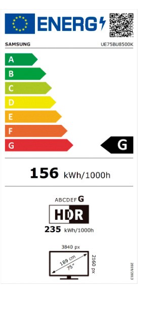 Etiqueta de Eficiencia Energética - UE75BU8500