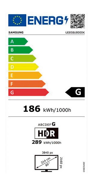 Etiqueta de Eficiencia Energética - UE85BU8000
