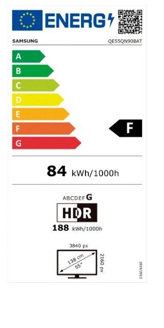 Etiqueta de Eficiencia Energética - QE55QN90B
