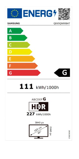 Etiqueta de Eficiencia Energética - QE65QN90B