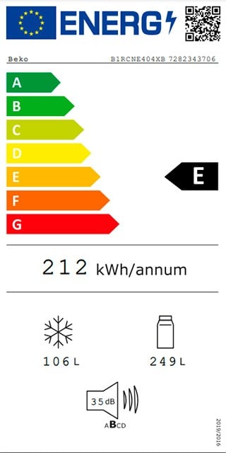 Etiqueta de Eficiencia Energética - B1RCNE404XB
