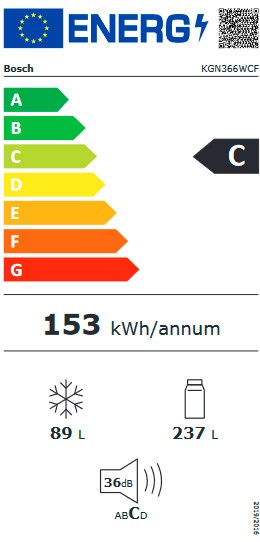 Etiqueta de Eficiencia Energética - KGN366WCF