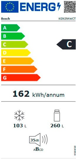 Etiqueta de Eficiencia Energética - KGN39AWCT