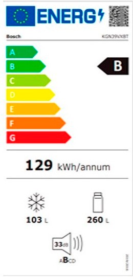 Etiqueta de Eficiencia Energética - KGN39VXBT