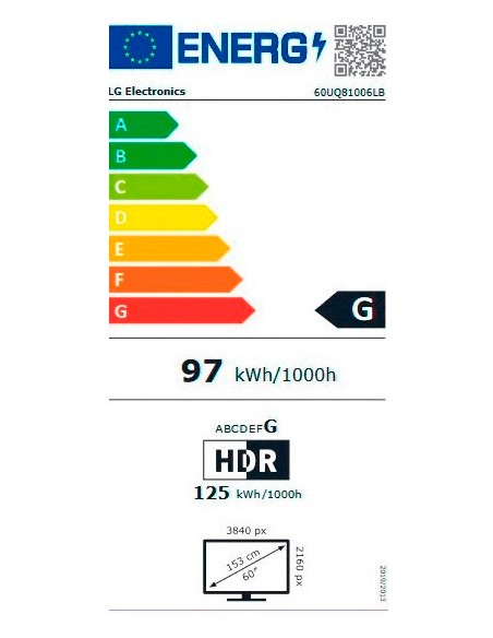 TV LED - LG 60UQ81006LB, 60 pulgadas,...