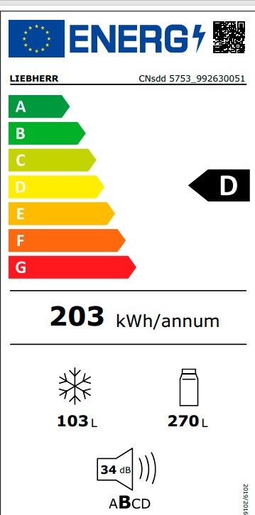Etiqueta de Eficiencia Energética - CNsdd 5753