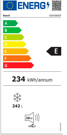 Etiqueta de Eficiencia Energética - GSN36BIFP
