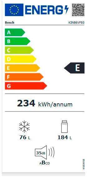Etiqueta de Eficiencia Energética - KIN86VFE0