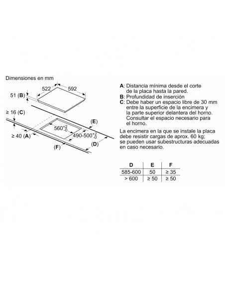 Placa Inducción - Bosch PUE611BB5E, 4...