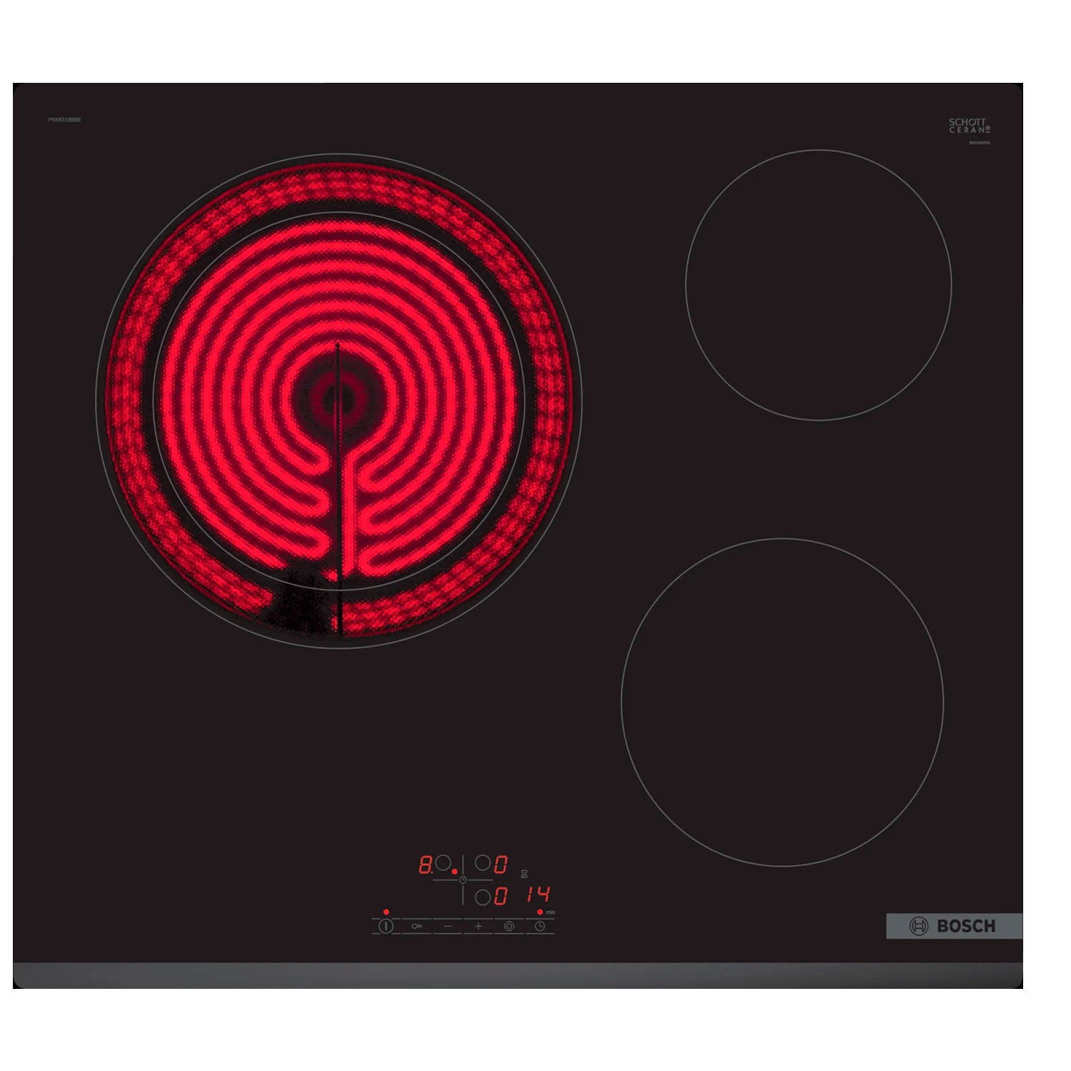 Bosch – Placa vitrocerámica Bosch 3 zonas de cocción – PKK631BB8E.