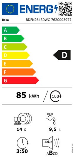 Etiqueta de Eficiencia Energética - BDFN26430WC