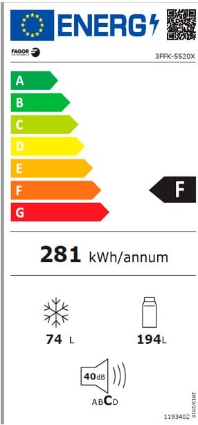 Etiqueta de Eficiencia Energética - 3FFK-5520X