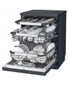 Lavavajillas Libre Instalación - LG DF455HMS , 14 servicios, 41 dB, 60 cm, 3ªBandeja, Vapor, Negro Mate