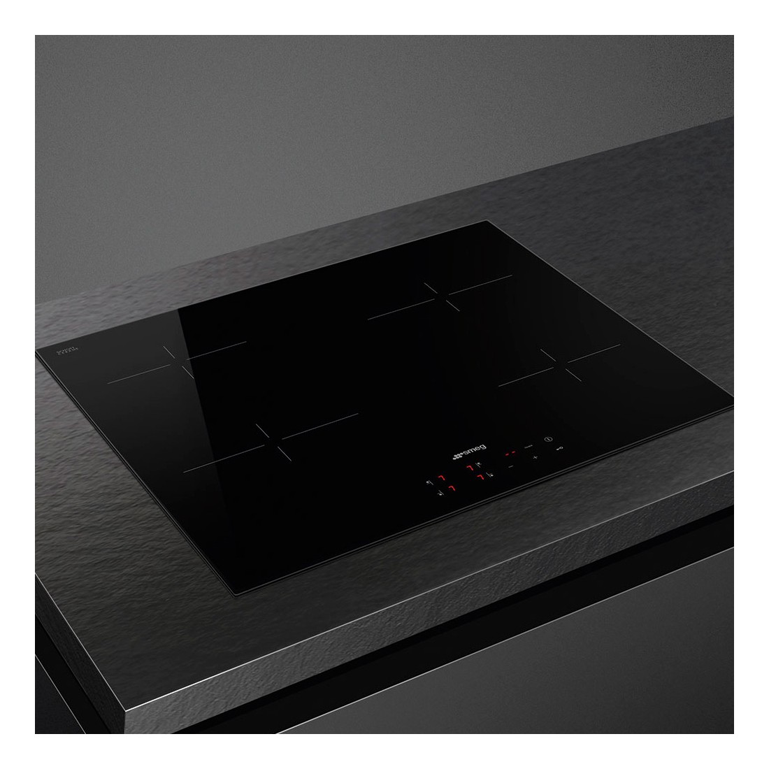 Placa Vitrocerámica - Smeg SE264TD1, 4 Zonas de Cocción, 60 cm, Negro