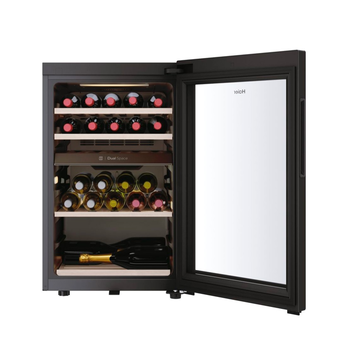 Refrigerador de vino con compresor de 19 botellas, nevera de vino  independiente, bodega con pantalla digital de temperatura y puerta de  vidrio