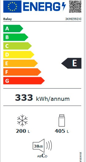 Etiqueta de Eficiencia Energética - 3KME592XI