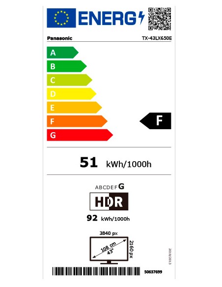 TV LED - Panasonic TX-43LX650, 43...