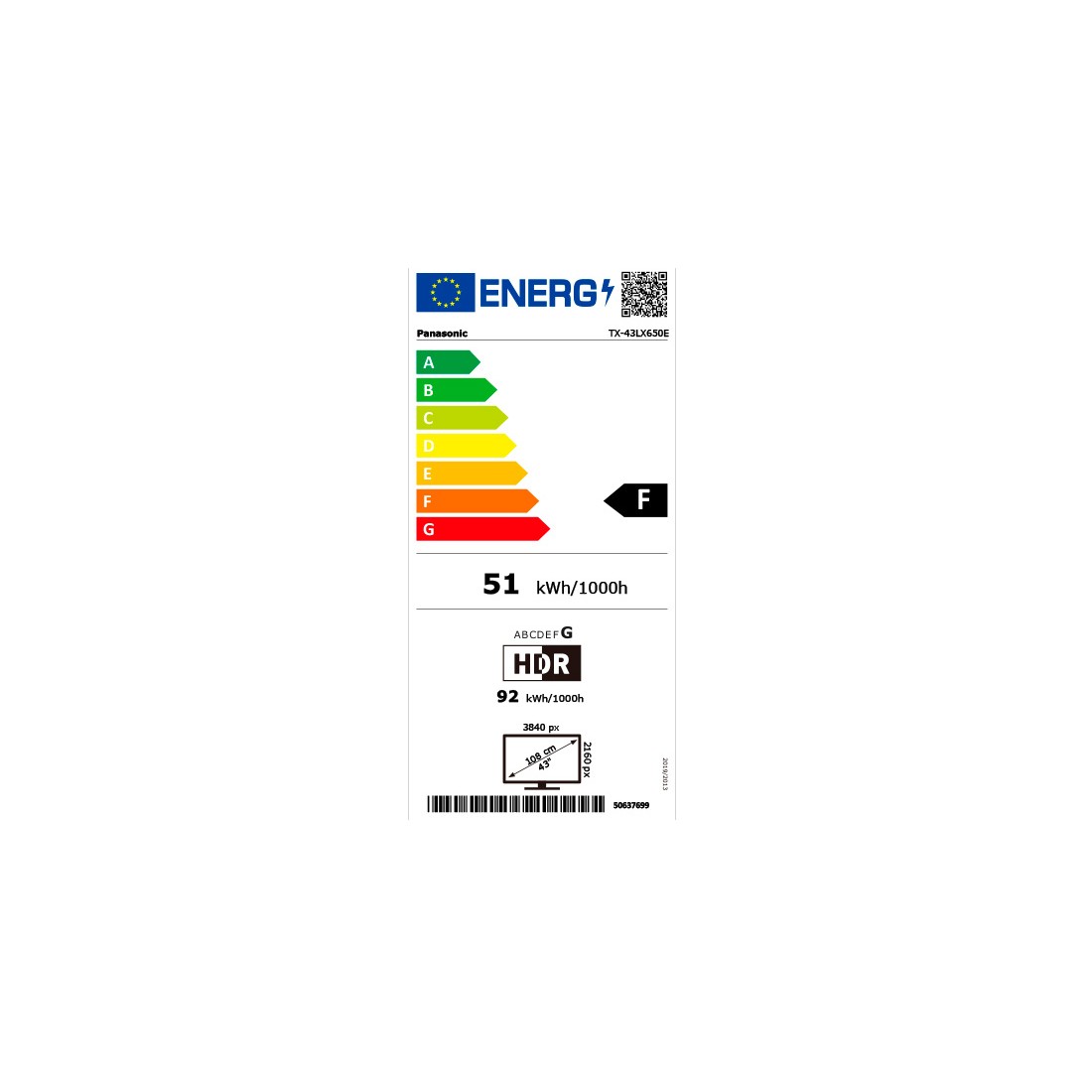 TV LED - Panasonic TX-43LX650, 43 pulgadas, 4K Ultra HD, Android TV, HDR,  Dolby Atmos