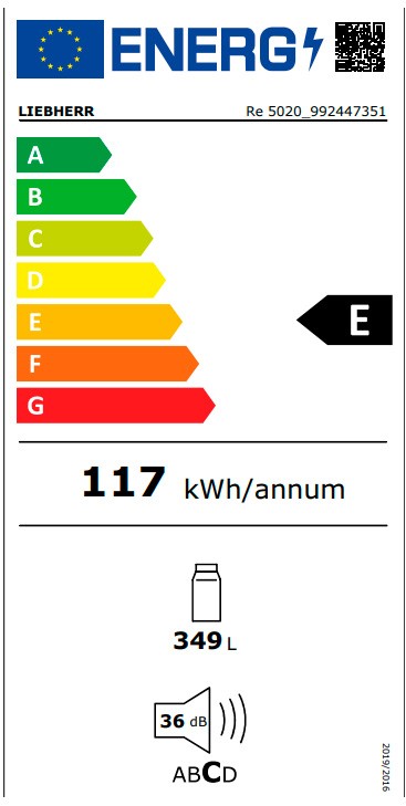 Etiqueta de Eficiencia Energética - Re 5020
