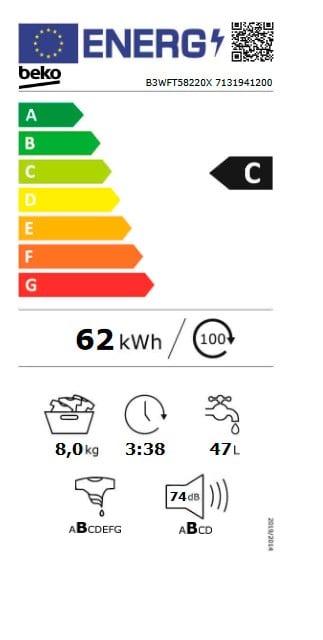 Etiqueta de Eficiencia Energética - B3WFT58220X