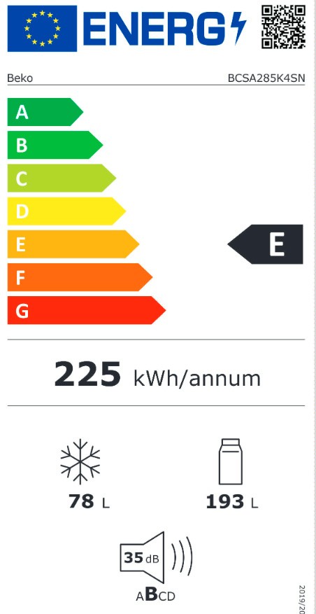 Etiqueta de Eficiencia Energética - BCSA285K4SN