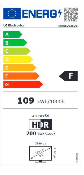 Etiqueta de Eficiencia Energética - 75QNED826QB