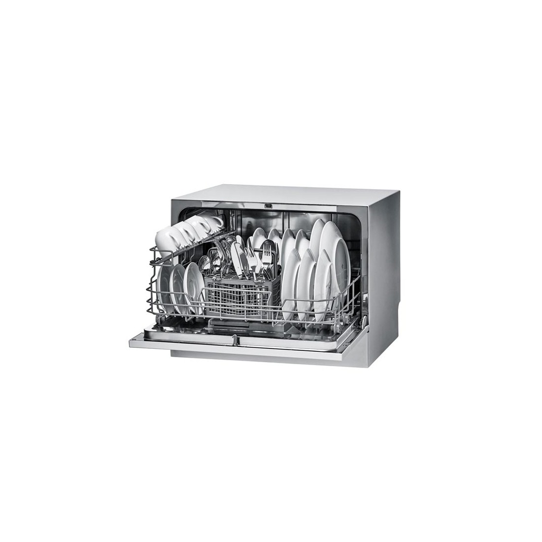 Lavavajillas Compacto - Candy CDCP 6S/E, 6 servicios, 51dB, 55 cm,  Eficiencia F, Plata