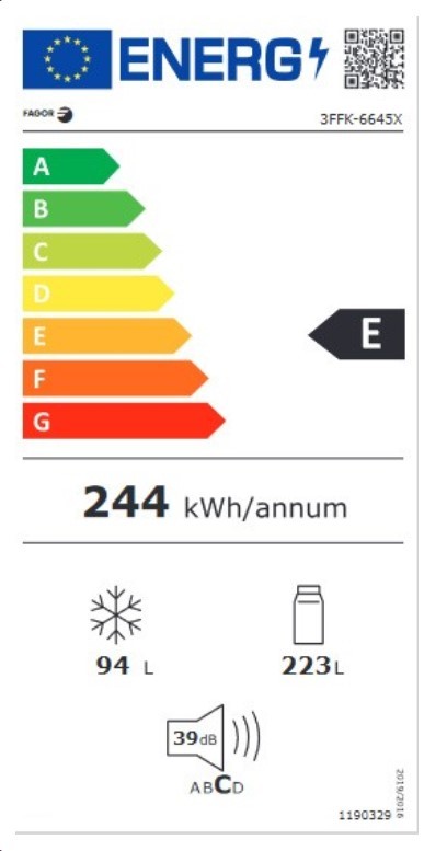 Etiqueta de Eficiencia Energética - 3FFK-6645