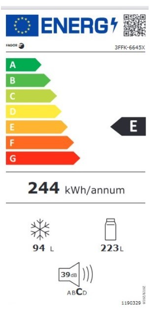 Etiqueta de Eficiencia Energética - 3FFK-6645X
