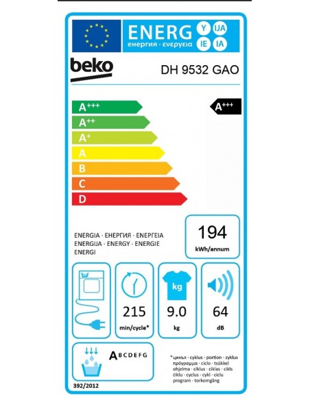 Secadora Condensación - Beko DH 9532...