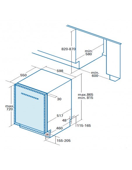 Lavavajillas Integrable - Cata LVI 61014, 14 servicios, 3ª bandeja, 49dB,  60cm, Eficiencia E